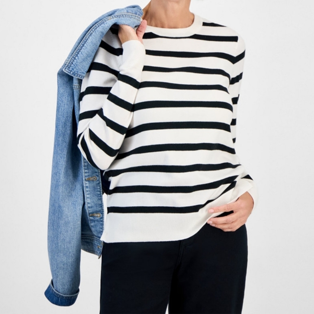 STYLE & CO WOMEN'S RELAXED STRIPED SWEATER NWT